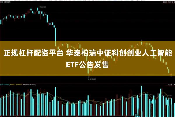 正规杠杆配资平台 华泰柏瑞中证科创创业人工智能ETF公告发售